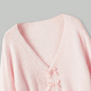 Romwe kawaii cardigan con lazo y contraste de color para mujer