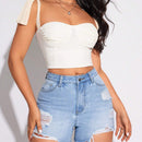 Prive Shorts De Mezclilla Desgastados Para Mujeres