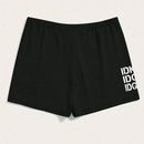 Slayr Shorts Con Estampado De Letras Y Cintura Elastica Para Mujer