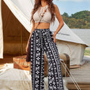 VCAY Pantalones Rectos Casuales Con Impresion De Gato Y Bolsillos Diagonales
