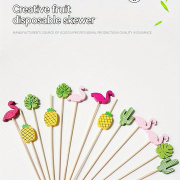 Paquete de 100 unidades para reuniones familiares, fiestas de cumpleaños. Palitos de frutas, hamburguesas, cócteles decorativos, sándwiches con dibujos animados.