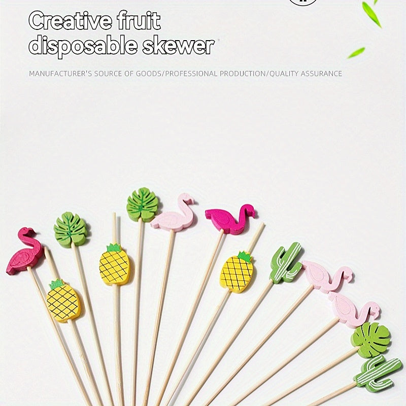 Paquete de 100 unidades para reuniones familiares, fiestas de cumpleaños. Palitos de frutas, hamburguesas, cócteles decorativos, sándwiches con dibujos animados.