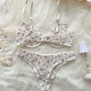 Temporada De Bodas: Conjunto De Sujetador Y Panty Con Forro Y Motivo Mariposas En Tul De Malla Transparente Y Push-up Para Mujer
