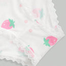 ROMWE Kawaii Conjunto De Sosten Y Panty Para Mujeres Con Detalles De Lunares, Fresa Y Encaje Sin Alambres