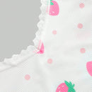 ROMWE Kawaii Conjunto De Sosten Y Panty Para Mujeres Con Detalles De Lunares, Fresa Y Encaje Sin Alambres
