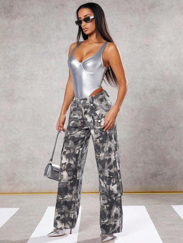 BAE Jeans casuales estilo cargo con tenido anudado para Conjuntos de primavera y como prenda inferior para el verano
