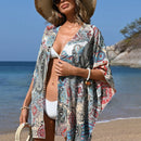 VCAY Camisa Estilo Resort Con Impresion De Paisley, Corte Holgado Con Abertura Lateral, Estilo Bohemio