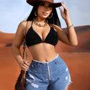 SXY Pantalones Cortos De Mezclilla Rasgados Y Deshilachados A La Moda