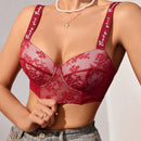 Sujetador De Encaje Para Mujeres Con Tirantes Estampados Con Letras