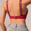 Sujetador De Encaje Para Mujeres Con Tirantes Estampados Con Letras