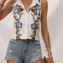 LUNE Blusa Sin Mangas De Estampado Floral Para Mujer