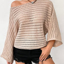 VCAY Jersey De Punto Con Cuello Asimetrico Y Huecos Para Mujer