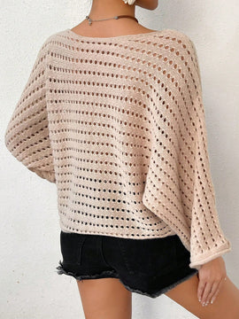 VCAY Jersey De Punto Con Cuello Asimetrico Y Huecos Para Mujer