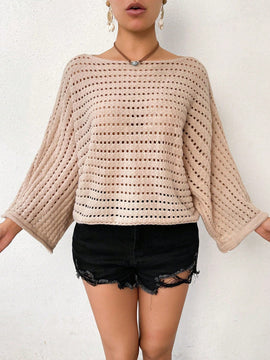 VCAY Jersey De Punto Con Cuello Asimetrico Y Huecos Para Mujer
