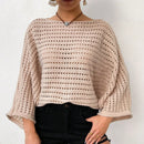 VCAY Jersey De Punto Con Cuello Asimetrico Y Huecos Para Mujer