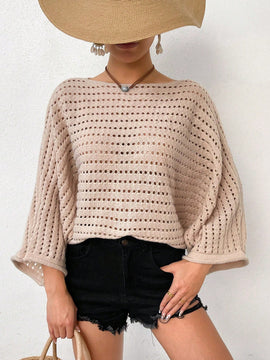 VCAY Jersey De Punto Con Cuello Asimetrico Y Huecos Para Mujer