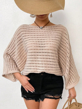 VCAY Jersey De Punto Con Cuello Asimetrico Y Huecos Para Mujer