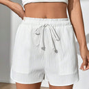 Shorts Casuales Texturizados Con Cintura Con Cordon
