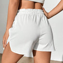 Shorts Casuales Texturizados Con Cintura Con Cordon