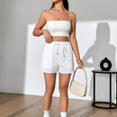 Shorts Casuales Texturizados Con Cintura Con Cordon