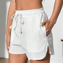 Shorts Casuales Texturizados Con Cintura Con Cordon