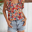 Frenchy Blusa Con Cuello Cuadrado De Impresion Floral Para Mujeres