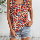 Frenchy Blusa Con Cuello Cuadrado De Impresion Floral Para Mujeres