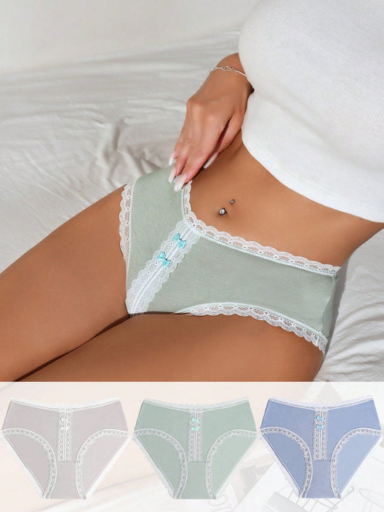 Pantis Con Encaje Y Bordado Para Mujer