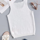 LUNE Chaleco De Sueter Casual De Cuello Redondo De Color Solido