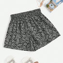 WYWH Pantalones Cortos Con Dobladillo Con Volantes Y Cintura Elastica Con Estampado Floral Para Mujer