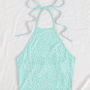 WYWH Pequena Camiseta Sin Espalda Con Cuello Halter Y Estampado Floral
