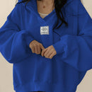 Ezwear sudadera con capucha casual de mujer con bordado de letras, para otono/invierno