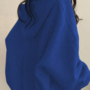 Ezwear sudadera con capucha de manga larga informal con estampado de letra, hombros caidos y cordon, para otono