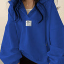 Ezwear sudadera con capucha de manga larga informal con estampado de letra, hombros caidos y cordon, para otono