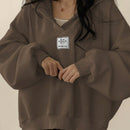 Ezwear sudadera con capucha de manga larga informal con estampado de letra, hombros caidos y cordon, para otono