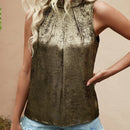 Frenchy Blusa Sin Mangas De Cuello Alto Y Plisado