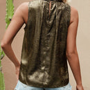 Frenchy Blusa Sin Mangas De Cuello Alto Y Plisado