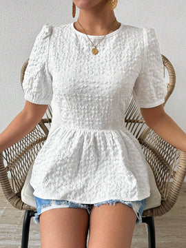 Top Con Diseno De Lazo Trasero Al Estilo Frances