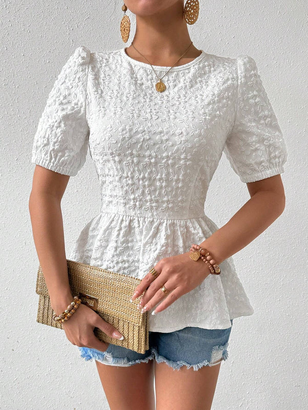 Top Con Diseno De Lazo Trasero Al Estilo Frances