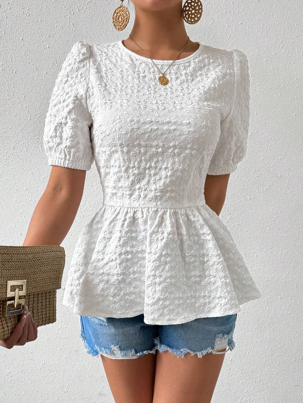 Top Con Diseno De Lazo Trasero Al Estilo Frances