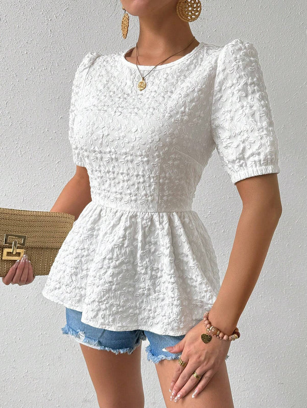 Top Con Diseno De Lazo Trasero Al Estilo Frances