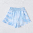 WYWH Pantalones Cortos De Cuadros Para Mujer De Cintura Alta Estilo Paperbag