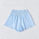 WYWH Pantalones Cortos De Cuadros Para Mujer De Cintura Alta Estilo Paperbag