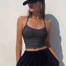 DAZY Top De Camisole Acanalado De Color Solido Ajustado