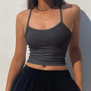 DAZY Top De Camisole Acanalado De Color Solido Ajustado