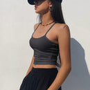 DAZY Top De Camisole Acanalado De Color Solido Ajustado