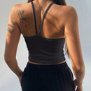 DAZY Top De Camisole Acanalado De Color Solido Ajustado