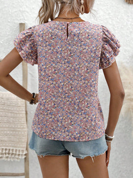 LUNE Blusa De Estampado Floral Con Dobladillo De Volante