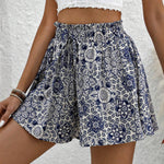 VCAY Pantalones Cortos Casuales Estampados Con Cinturilla Elastica