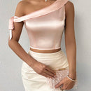 Prive Crop Top Con Detalle De Nudo Y Cinturon En Los Hombros Descubiertos